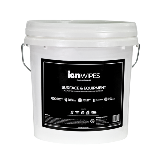 Gym Wipes with Bucket Dispenser | Surface & Equipment Cleaning Wipes - 800ct - ION Wipes