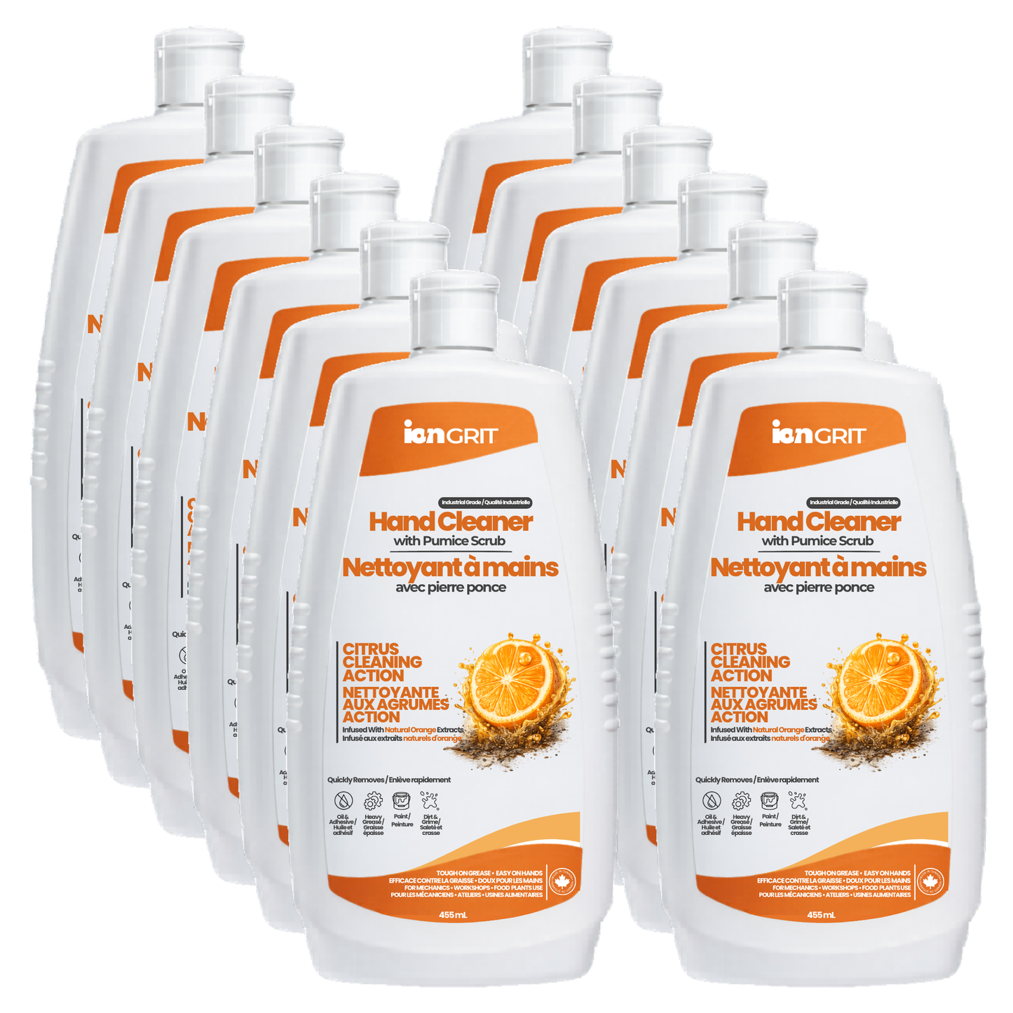 Hand Cleaner with Pumice – 455mL | Natural Orange | Industrial Hand Cleaner for Grease, Oil & Grime