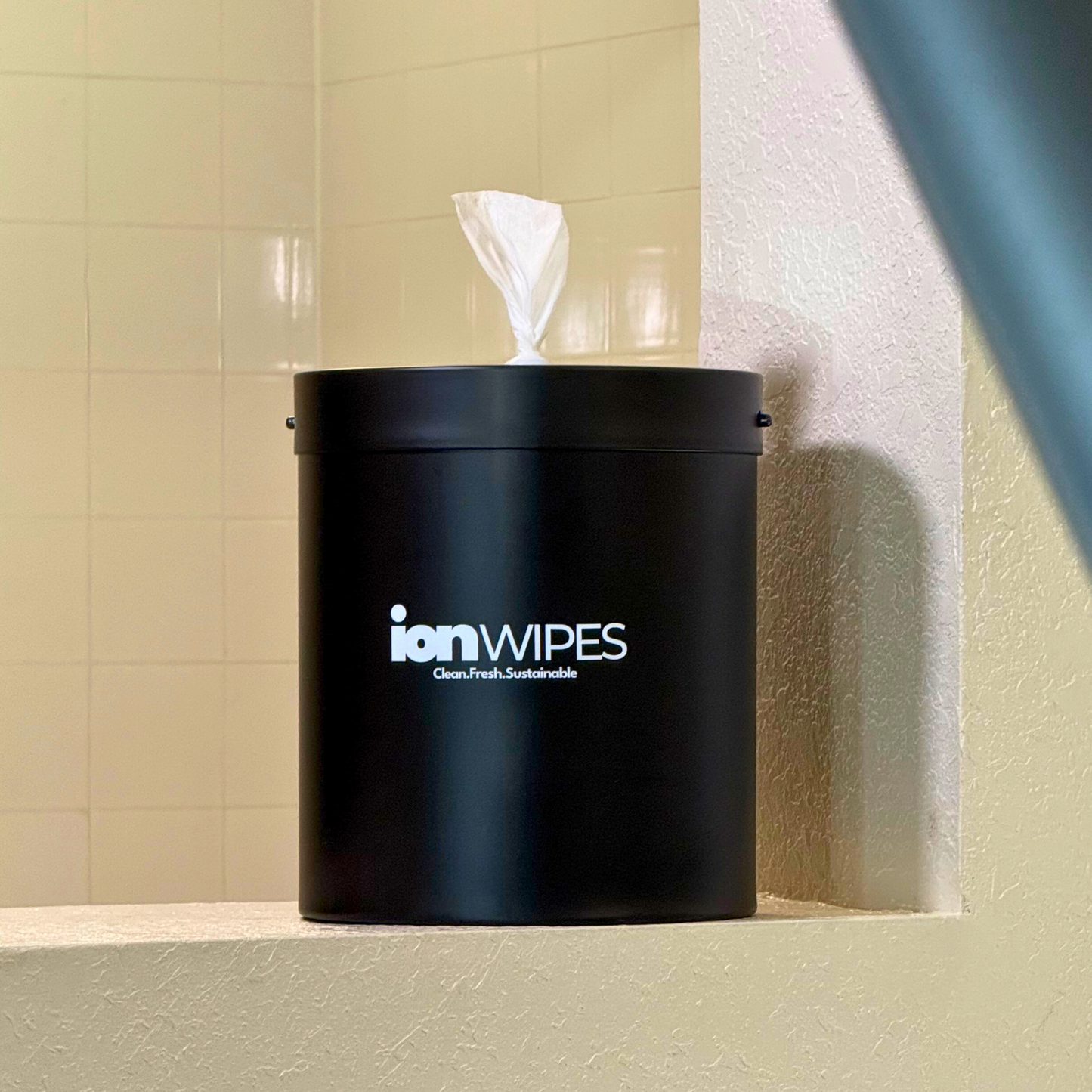 Premium Stainless Steel Wall Mounted Wipes Dispenser – Matte Black - ION Wipes