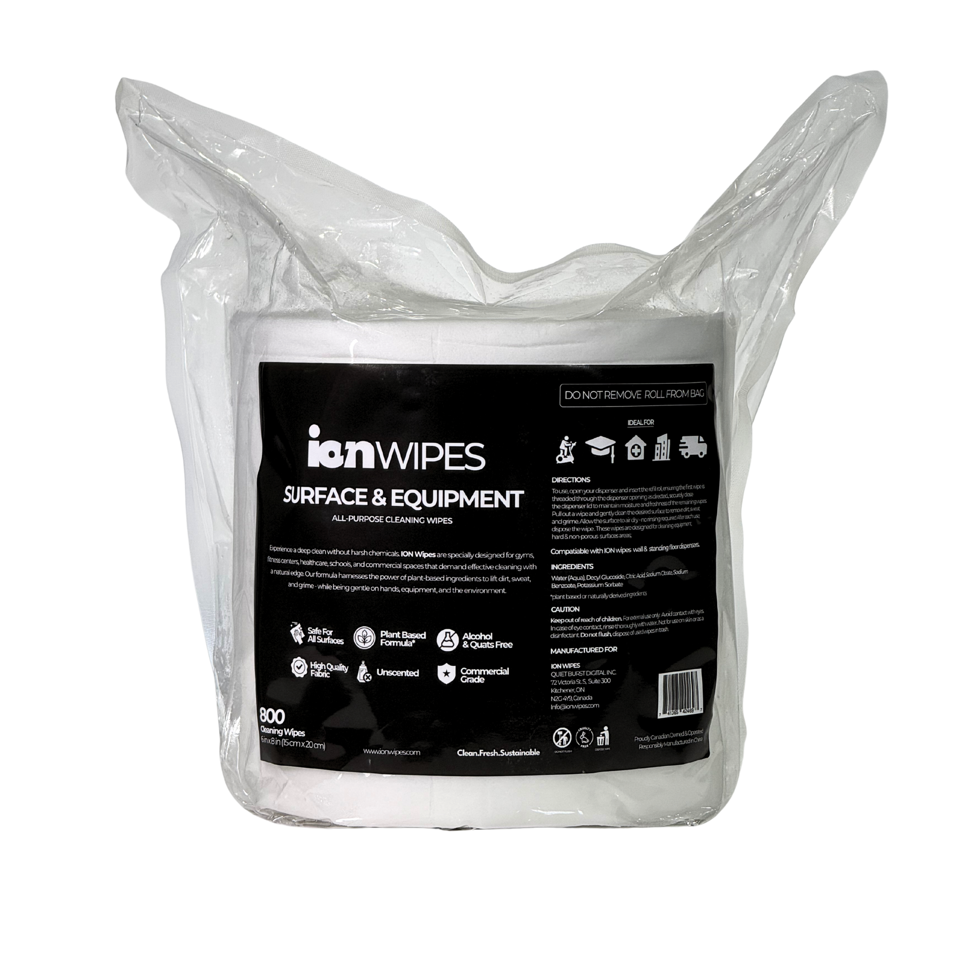 Gym Wipes with Bucket Dispenser | Surface & Equipment Cleaning Wipes - 800ct - ION Wipes