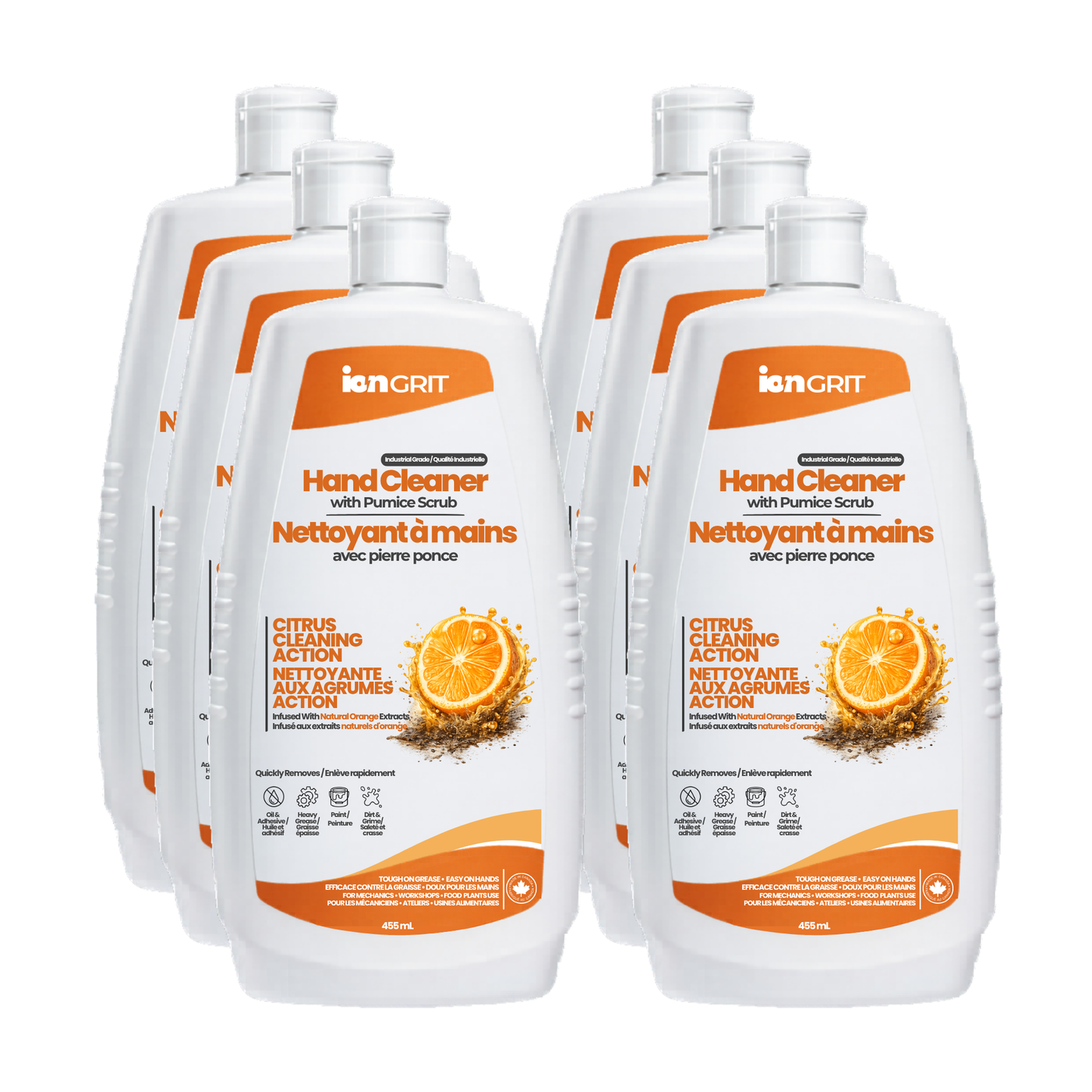 Hand Cleaner with Pumice – 455mL | Natural Orange | Industrial Hand Cleaner for Grease, Oil & Grime
