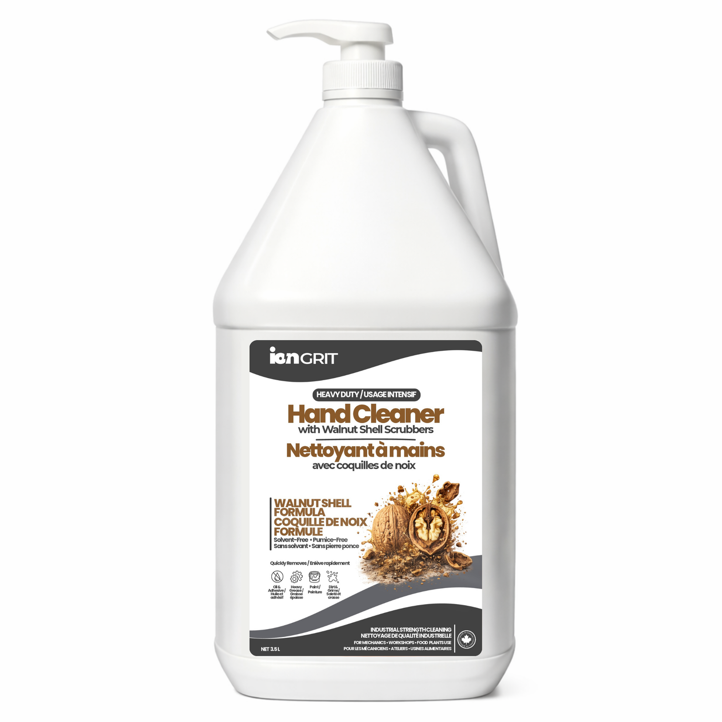 ION Grit Hand Cleaner with Walnut Shell Scrubbers – 3.5L | Heavy-Duty Hand Soap for Mechanics, Workshops & Commercial Use