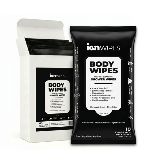 Body shower wipes size comparison 20x30cm