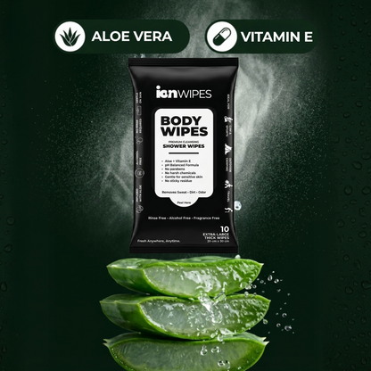 ION Body Wipes aloe vitamin E formula ingredients