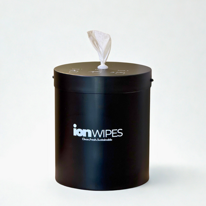 Gym Wipes with Wall Mounted Stainless Steel Dispenser Black – 3200 Wipes (4 x 800) Equipment Cleaning Starter Pack - ION Wipes