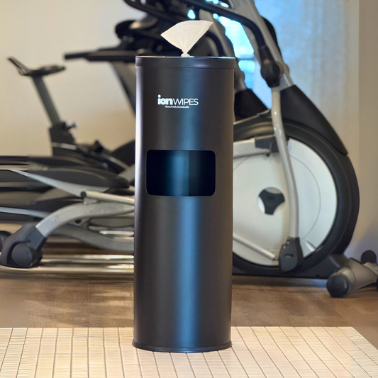 Gym Wipes with Stainless Steel Floor Stand Dispenser - 3200 Wipes (4 x 800) - ION Wipes