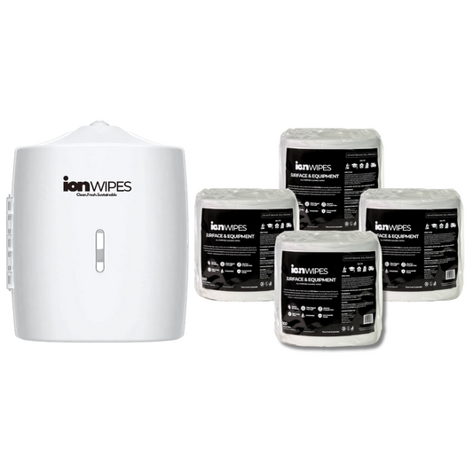 Gym & Fitness Equipment Wipes with Wall-Mounted Dispenser, 3,200 Count (4 x 800) - Starter Bundle