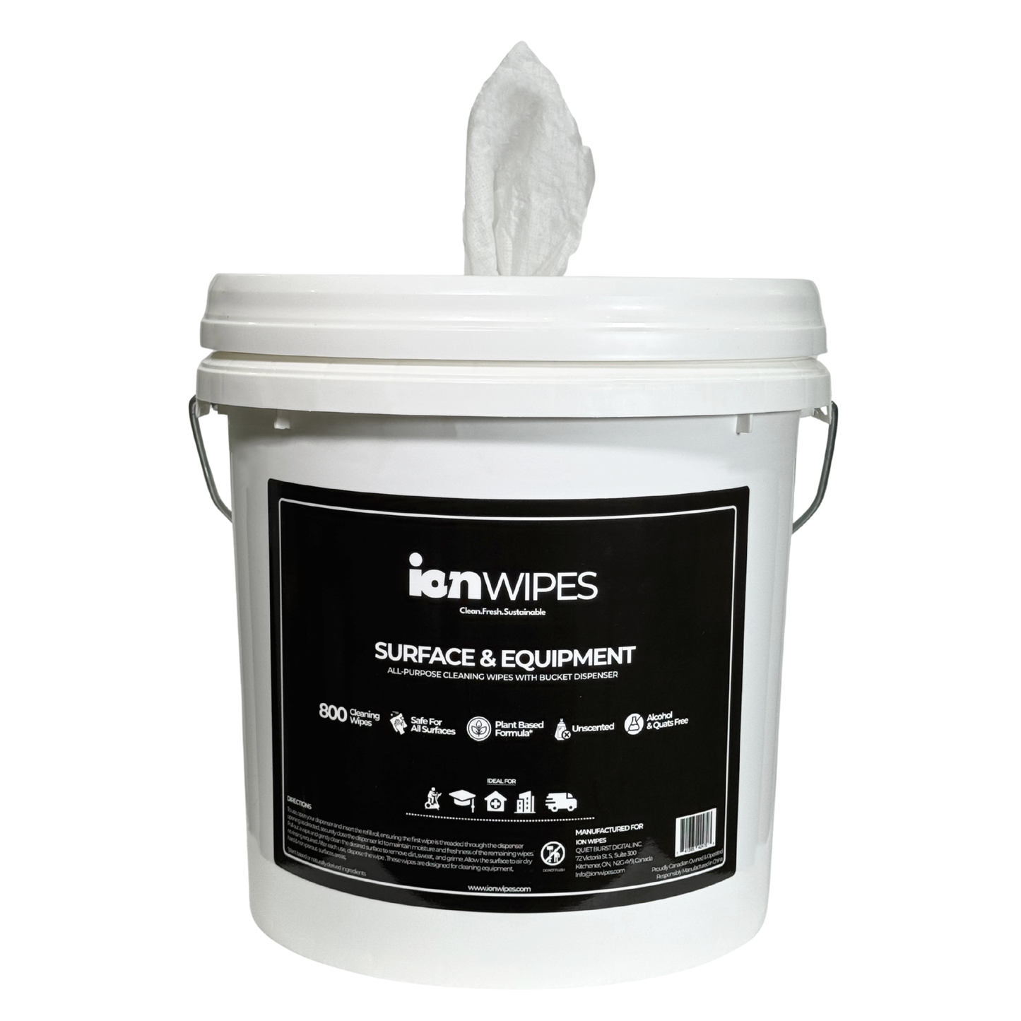 Gym Wipes with Bucket Dispenser | Surface & Equipment Cleaning Wipes - 800ct