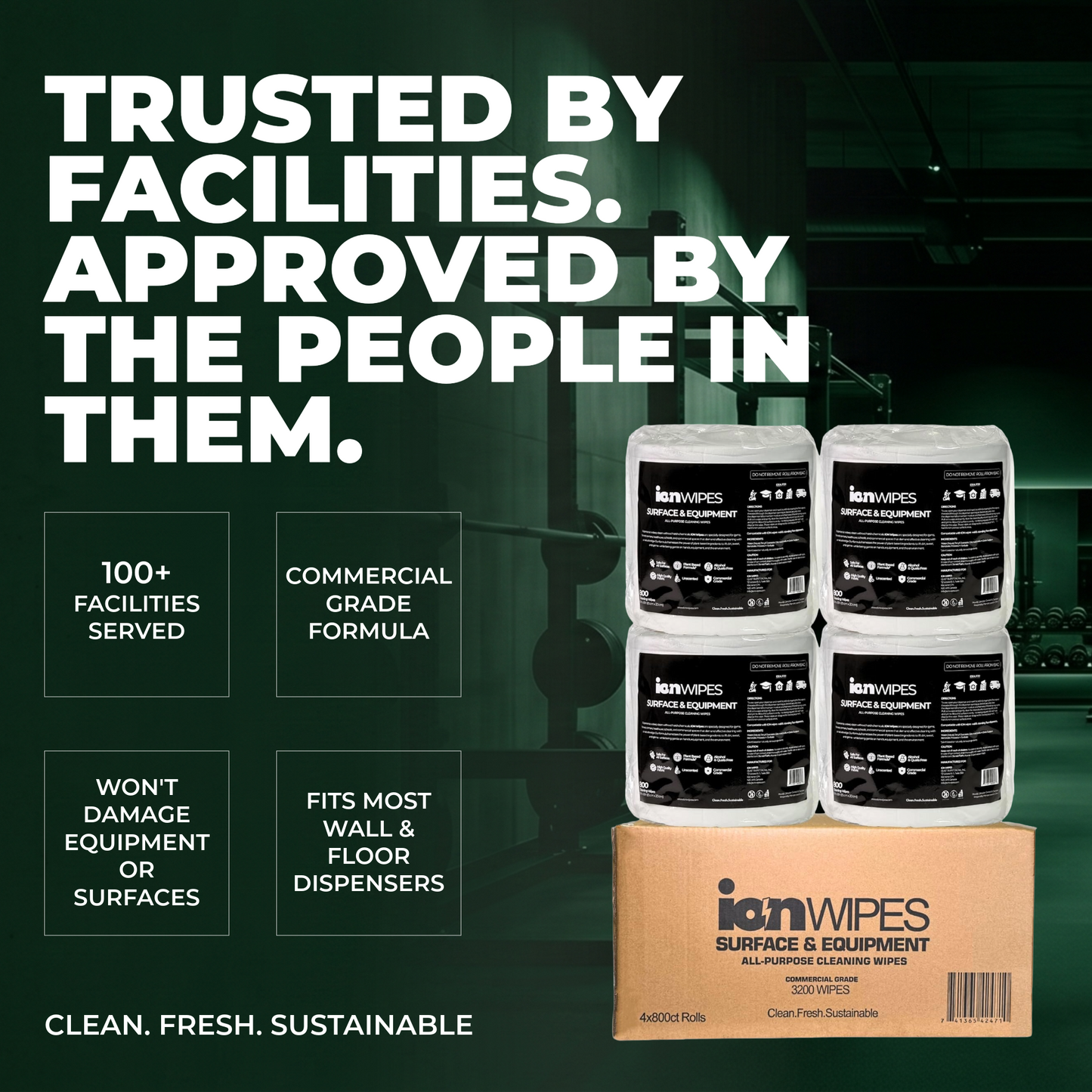 gym facilities trust ion wipes for cleaning 